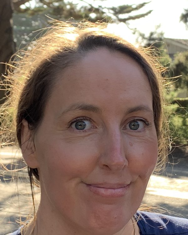 Teresa Lindsey Beutel, photographed outdoors under the cypress in Carmel.